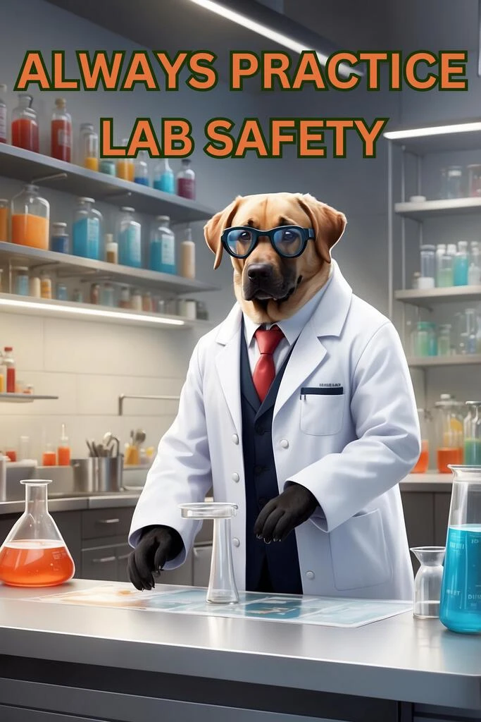 Silly Lab Dog Always Practice Lab Safety Labrador Dog Wearing Glasses Gloves Funny ...