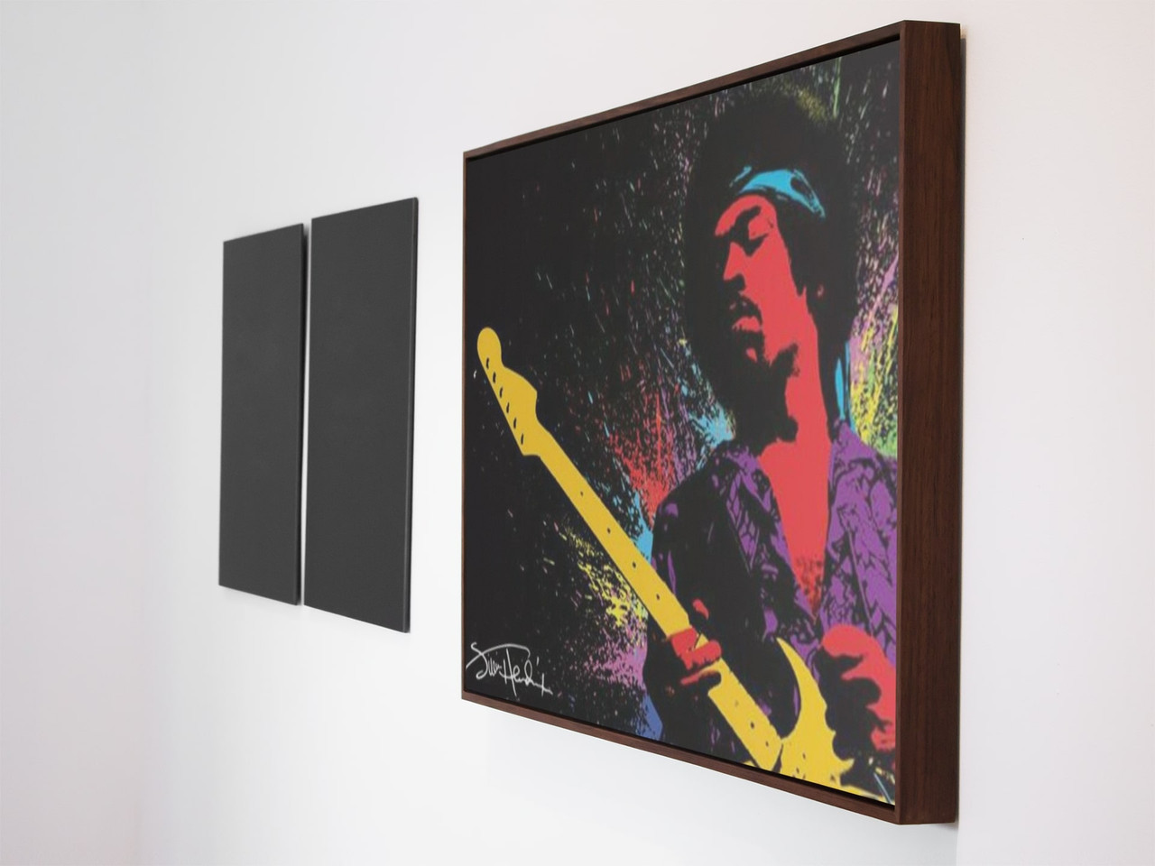 Jimi Hendrix Poster Playing Guitar Paint Splatter Music Musician