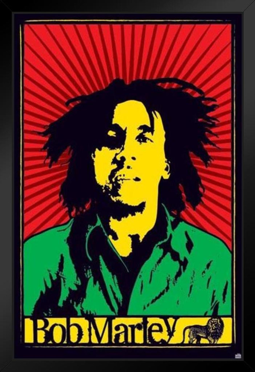 Bob Marley Rastafari Music Black Wood Framed Art Poster
