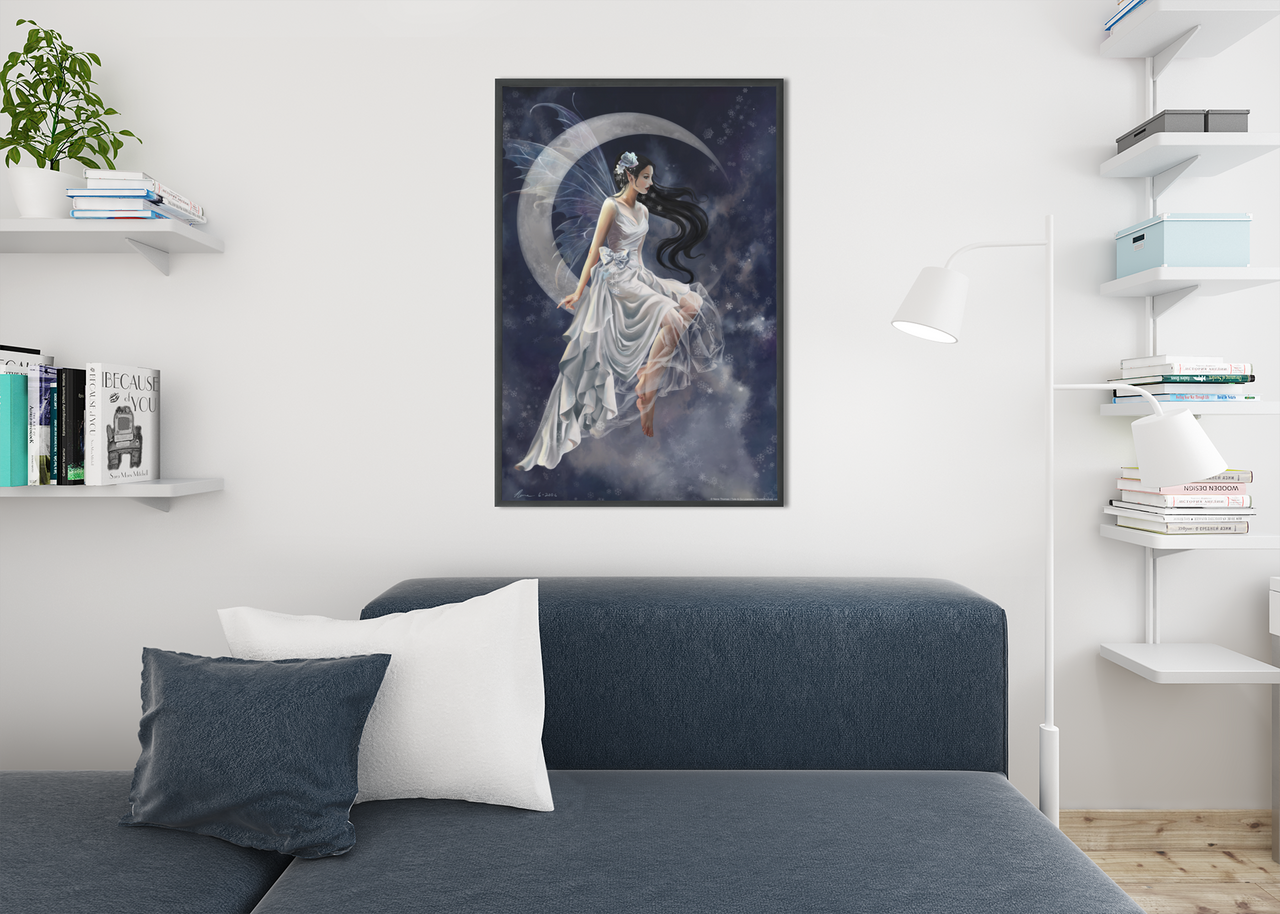 Frost Fairy Core Room Decor Grunge Wall Fairycore Cottagecore Poster  Aesthetic Room Decor for Teen Girl and Nursery Fairies Moon Sitting Home  Office Kawaii Cool Wall Decor Art Print Poster 12x18 