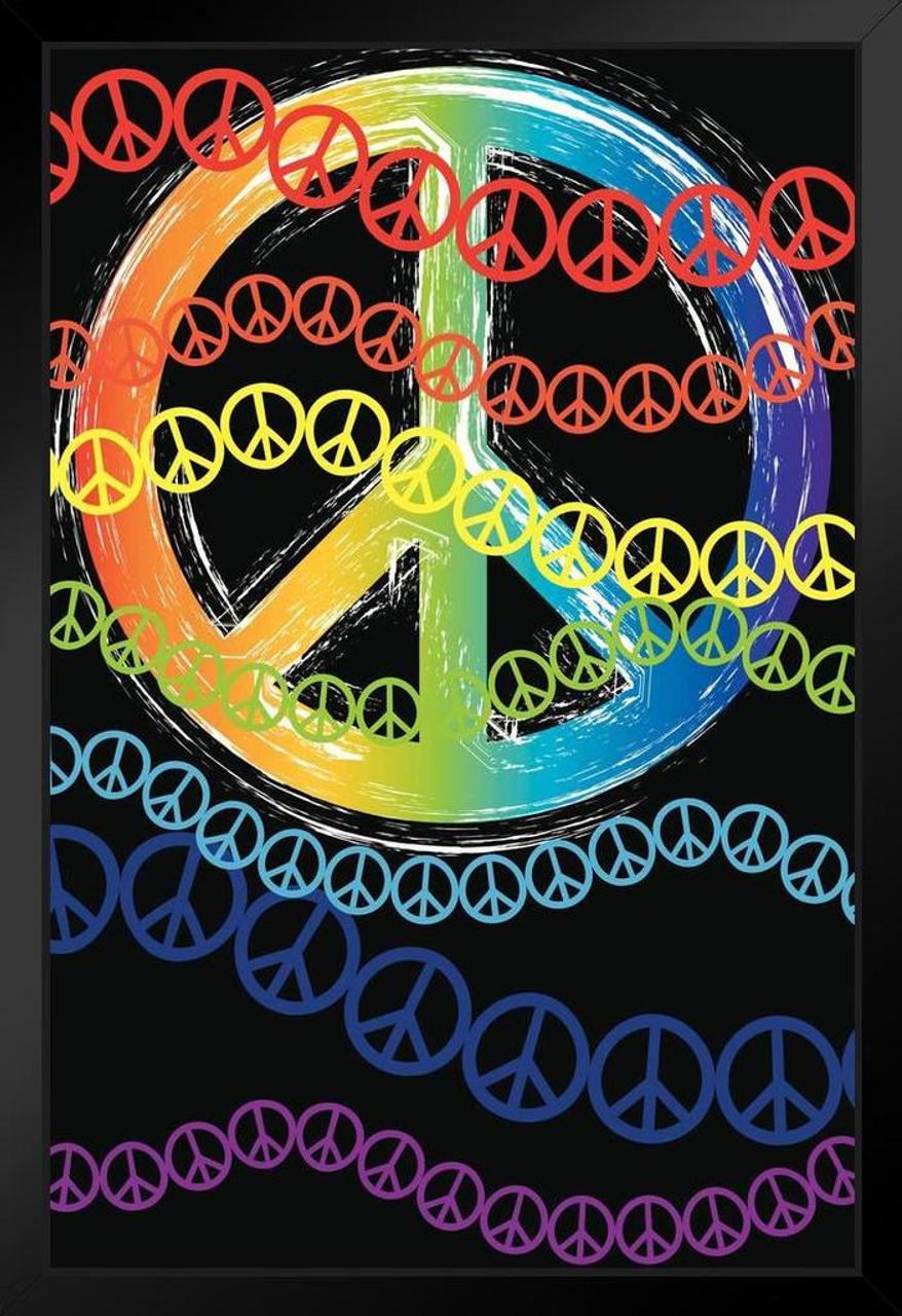 Peace Sign Symbol Colorful Abstract Art Print Framed Poster 14x20