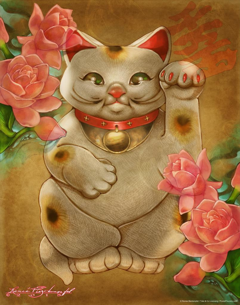 Good Luck by Renee Biertempfel Lucky Cat Maneki Neko Japan Cat