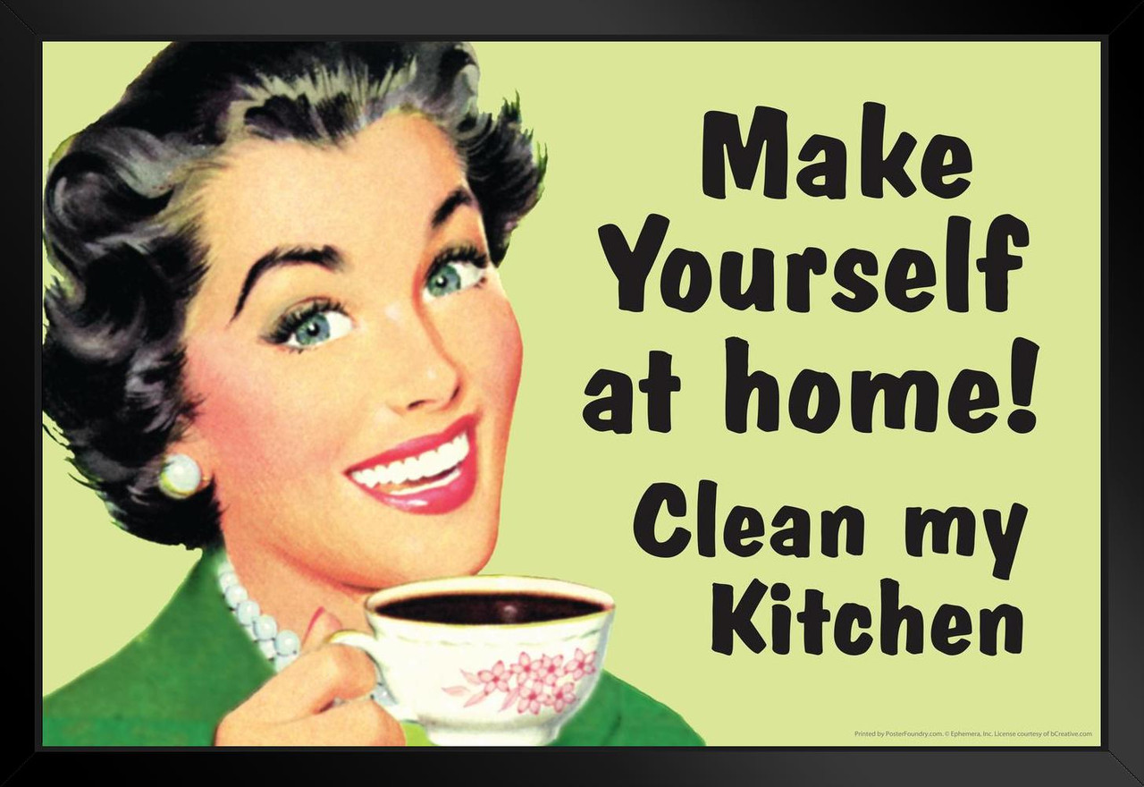 Make Yourself at Home, Clean My Kitchen, Funny, Hand Painted Wooden Sign |  8 x 8