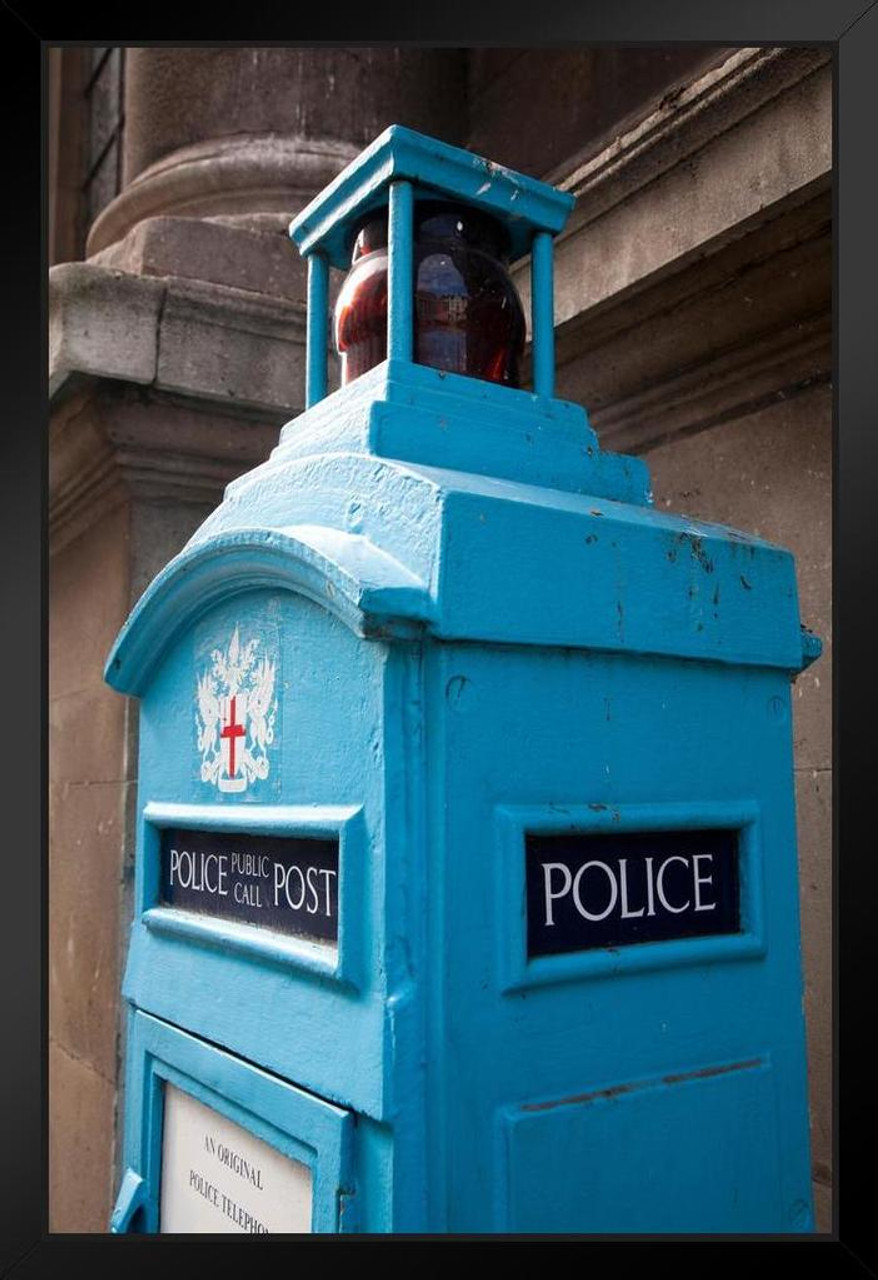 Vintage Wood LONDON street road sign POLICE CALL BOX 