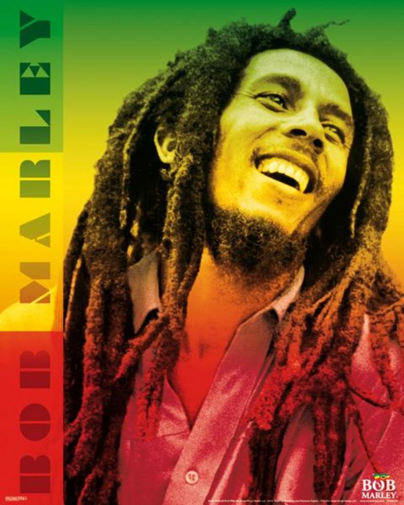 Bob Marley Rasta Colors Dreads Smile Jamaican Reggae Music Icon