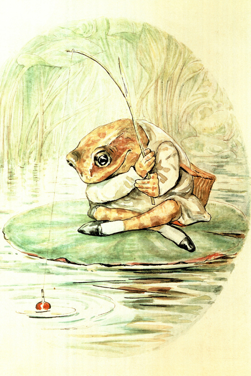 Beatrix Potter The Tale Of Jeremy Fisher British Childrens Book  Illustrations Frog Toad Fishing Vintage Illustration Baby Kids Room Cool  Wall Decor Art Print Poster 12x18 - Poster Foundry