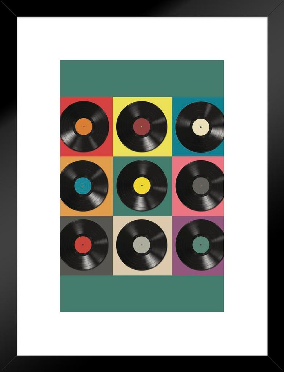 Vinyl Records Pop Matted Framed Art Print Wall Decor 20x26 inch - Poster  Foundry