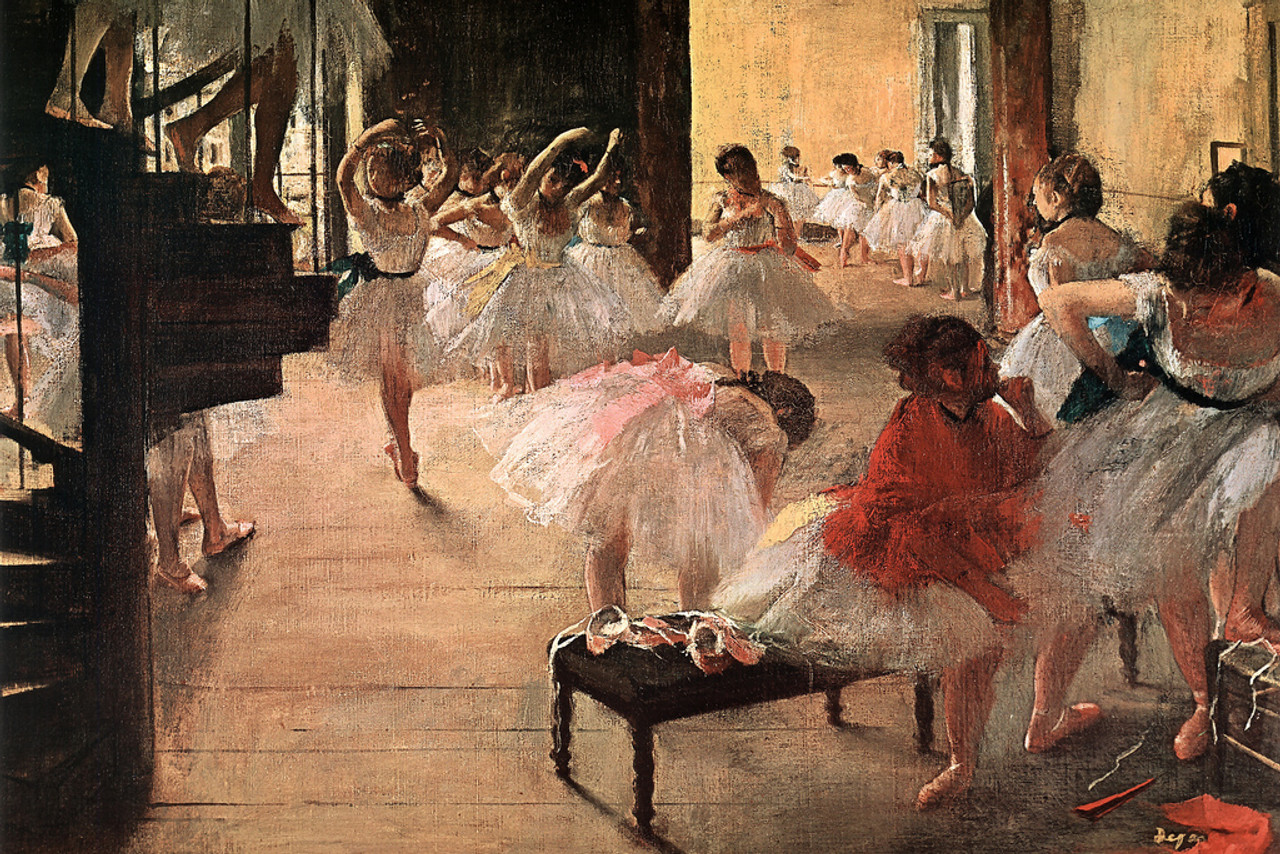 Edgar Degas Ballet School Poster 1873 Ballerina Painting French  Impressionist Painter Canvas Cool Wall Decor Art Print Poster 12x18