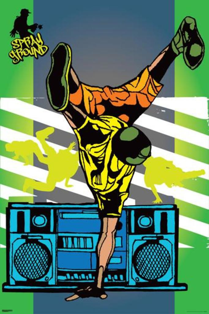 B Boy Sprayground Breakdance Boombox Hip Hop Music Cartoon Cool