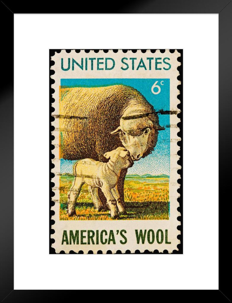 Americas Wool Vintage 1971 Postal Stamp Vintage Illustration Art Deco  Vintage French Wall Art Nouveau French Advertising Vintage Poster Prints  Art Nouveau Decor Matted Framed Art Wall Decor 20x26 - Poster Foundry