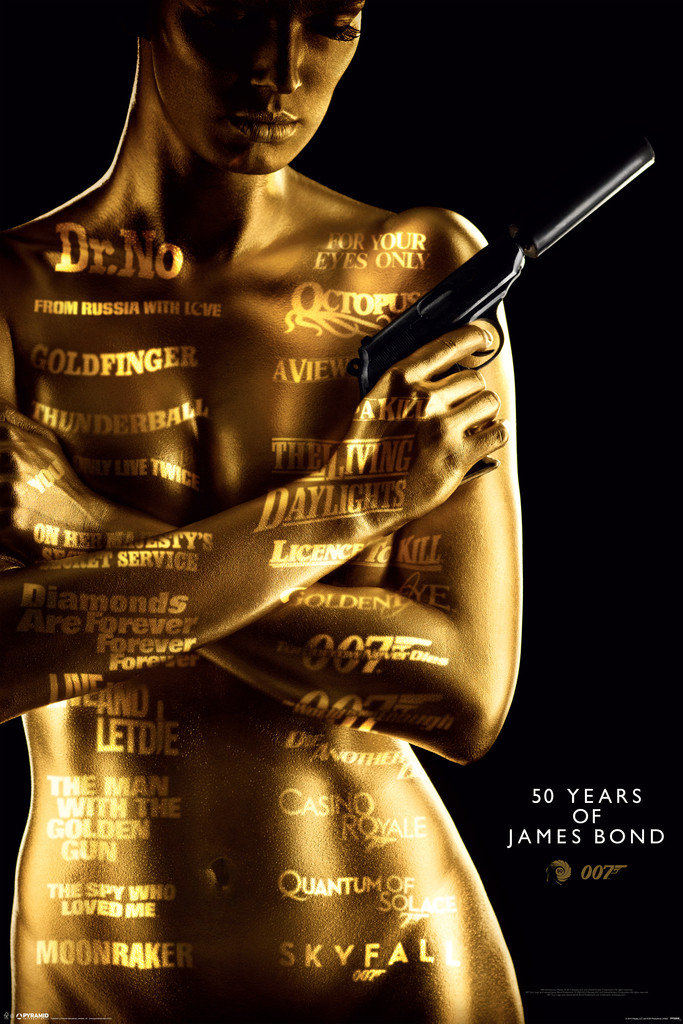 額装品/50Years of James Bond/ポスター/アート/インテリア James Bond 50th Anniversary Movie Cool Wall Decor Art Print Poster