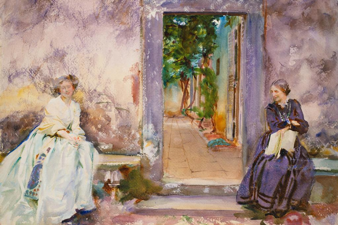 john singer sargent the garden wall impressionism painting sargent artwork nature landscape wall decor watercolor painting french artist decorative wall art cool huge large giant poster art 36x54 poster foundry john singer sargent the