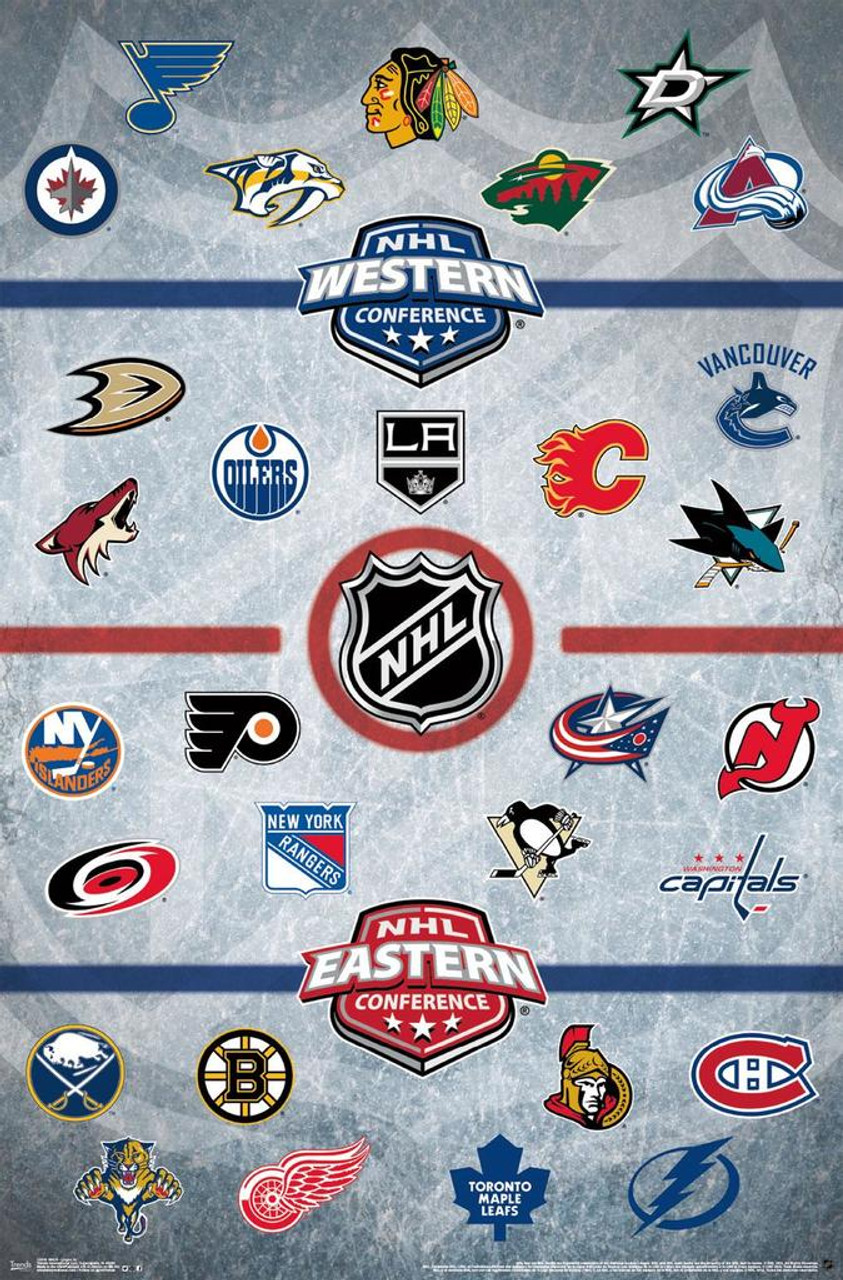 THE NHL HOCKEY UNIVERSE All 32 Teams Team Logos 22x34 Wall POSTER