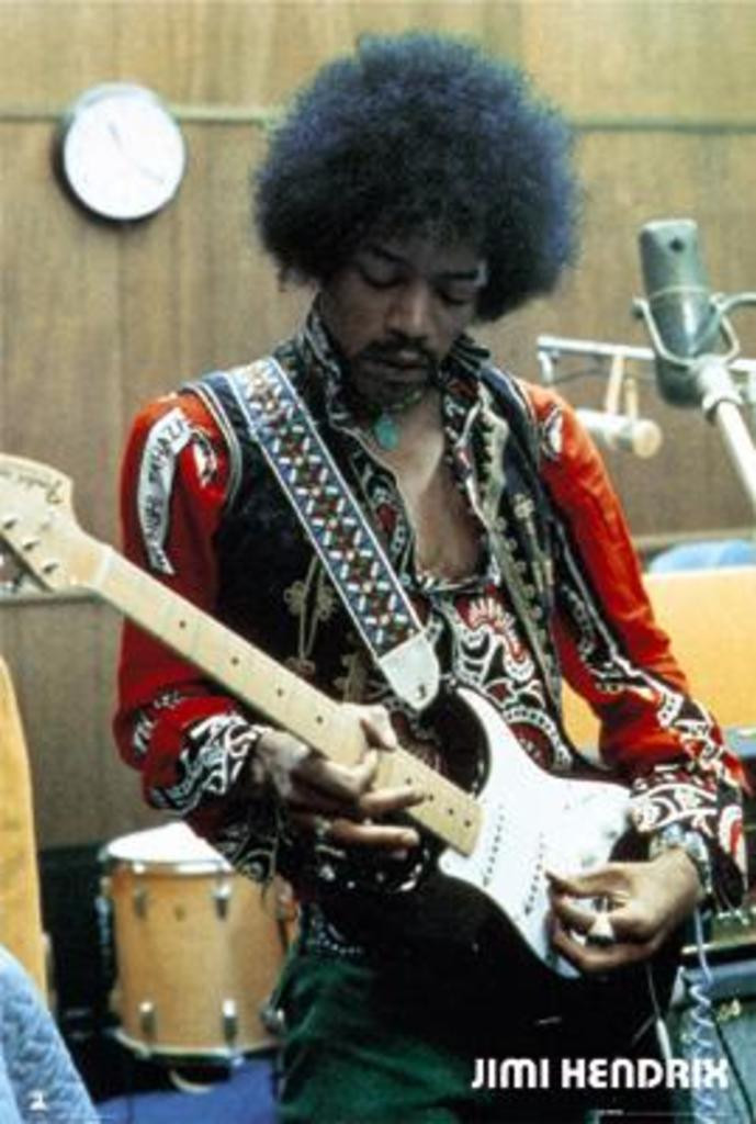Jimi Hendrix In Studio Music Poster 24x36 inch - Poster Foundry