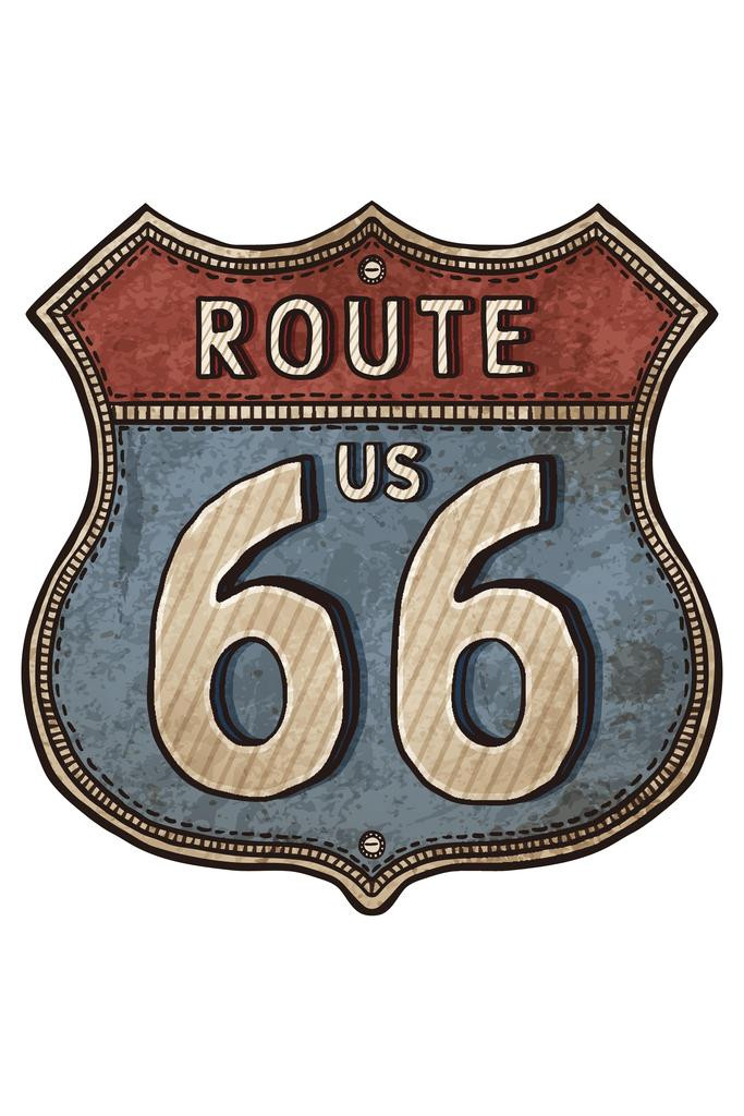 Laminated Vintage Route 66 Road Poster Dry Erase Wall Art 12x18