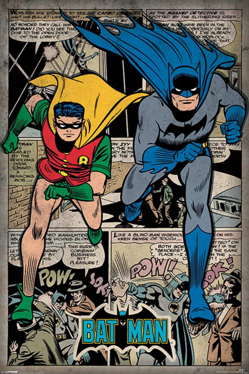 Batman And Robin DC Comics Retro Style Montage Cool Wall Decor Art ...