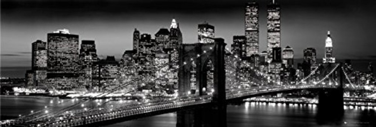 New York City Wall Art Posters Broooklyn Bridge Night View Artwork