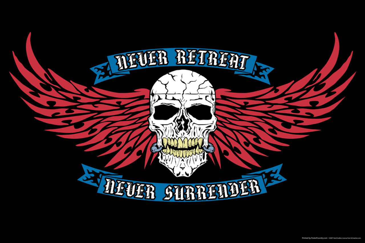 Tattoo design Never surrender