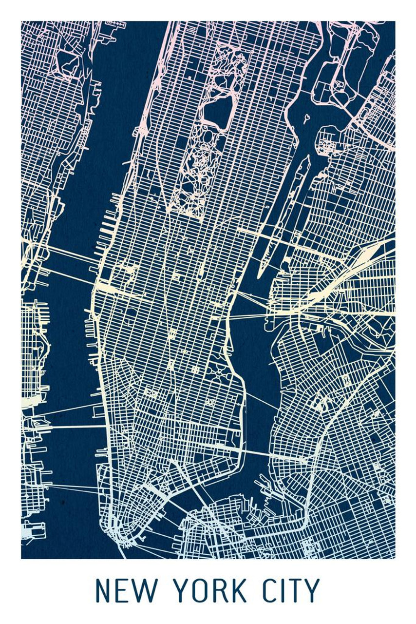 Framed New York City Map Dyptich, Wall Art