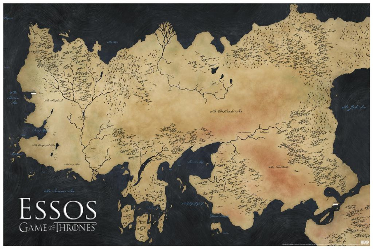 Game of Map of Essos TV Show Cool Wall Decor Art Print Poster 24x36 - Foundry