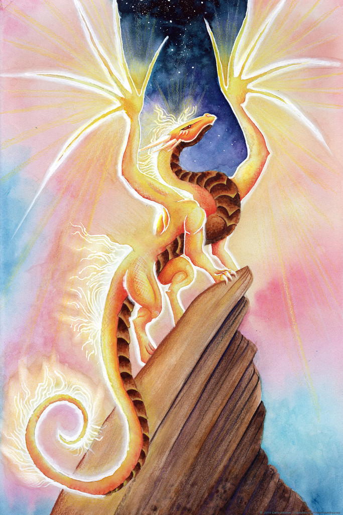 Lord of the Morning by Carla Morrow Sunrise Dragon Fantasy Poster