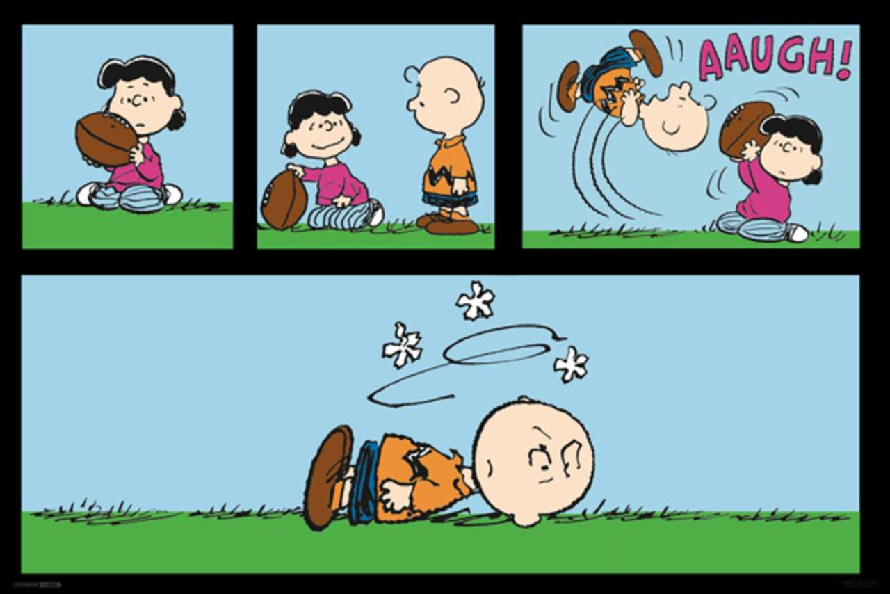 Memory Lane Peanuts Lucy Van Pelt with Football and Display Base