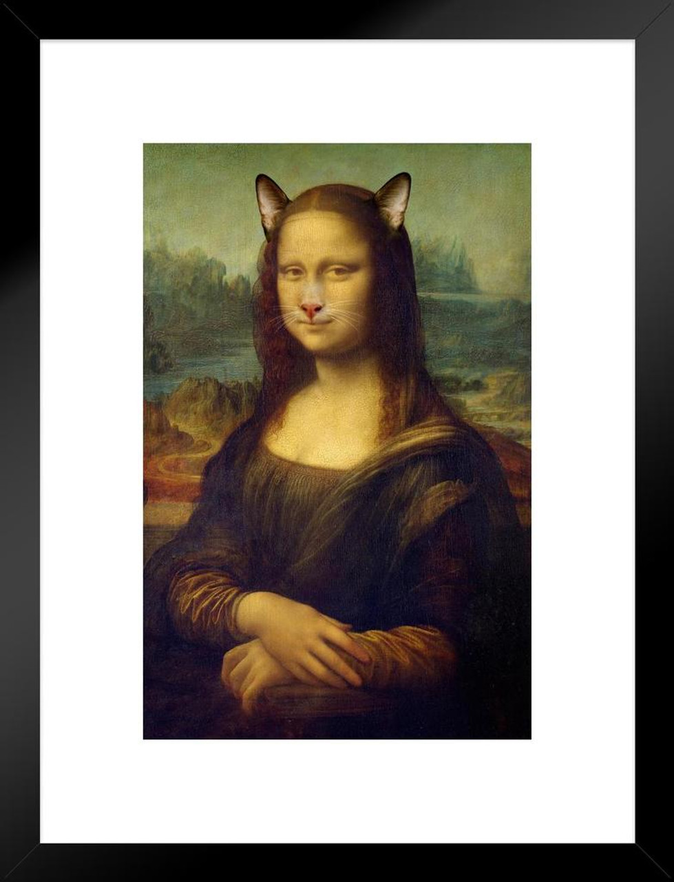 Monalisa with Cat Graphic · Creative Fabrica