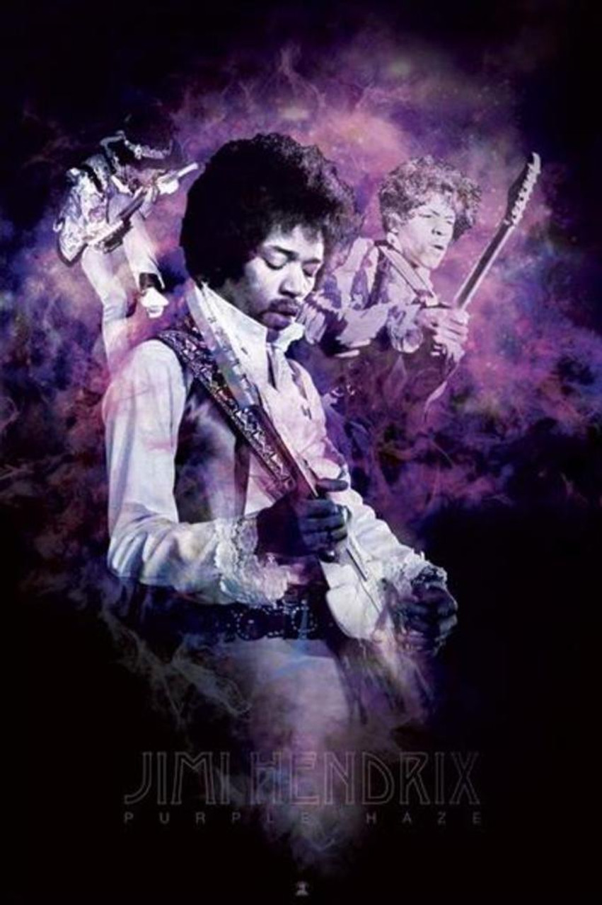 Jimi Hendrix Purple Haze Smoke Rock Roll Electric Guitarist