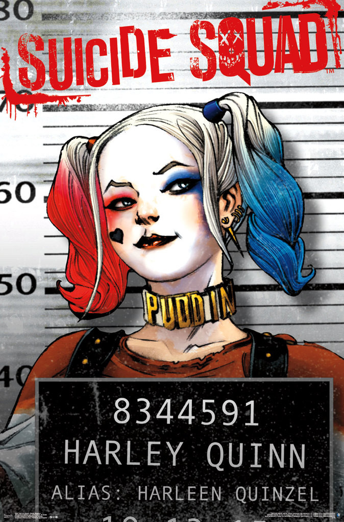 Suicide Squad Harley Quinn Mugshot Movie Poster 22x34 inch