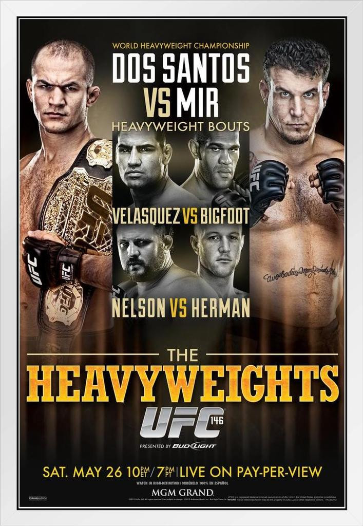 Official UFC 146 Junior dos Santos vs Frank Mir Sports White Wood