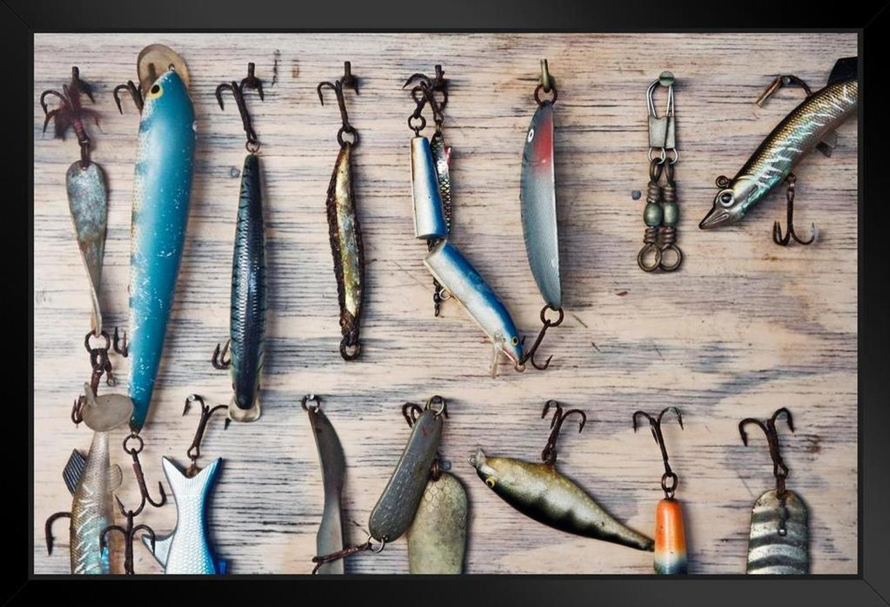 Trolling Spoons Lures Fishing Tackle Display Photo Photograph Stand or Hang  Wood Frame Display 9x13 - Poster Foundry