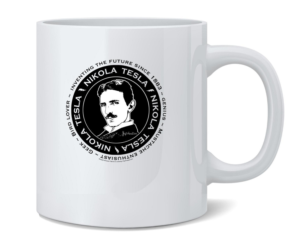 Nikola Tesla by Brigid Ashwood Scientist Funny Ceramic Coffee Mug Tea Cup  Fun Novelty Gift 12 oz