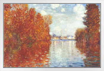 Claude Monet Autumn Effect at Argenteuil Impressionist Art Posters Claude Monet Prints Nature Landscape Painting Claude Monet Canvas Wall Art French Decor White Wood Framed Art Poster 20x14