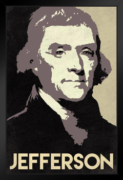 President Thomas Jefferson Pop Art Tan Art Print Stand or Hang Wood Frame Display Poster Print 9x13