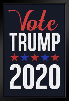 Vote Trump 2020 Republican Party Presidential Election Stars Navy With Blue Border Art Print Stand or Hang Wood Frame Display Poster Print 9x13