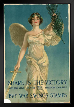 WPA War Propaganda Share In The Victory Save For Your Country Save For Yourself Buy Art Print Stand or Hang Wood Frame Display Poster Print 9x13