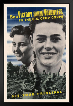 WPA War Propaganda Be A Victory Farm Volunteer In The US Crop Corps See Your Principal Art Print Stand or Hang Wood Frame Display Poster Print 9x13