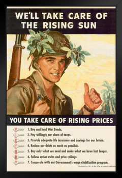 WPA War Propaganda Well Take Care Of The Rising Sun VICTORY Art Print Stand or Hang Wood Frame Display Poster Print 9x13