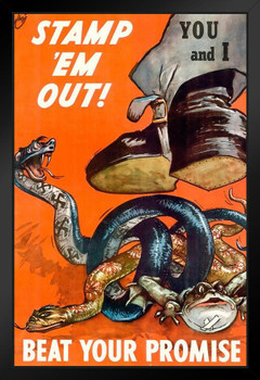 WPA War Propaganda Stamp Em Out Beat Your Promise Art Print Stand or Hang Wood Frame Display Poster Print 9x13