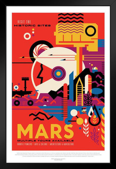 Mars Visit Historic Sites NASA Space Travel Solar System Science Kids Map Galaxy Classroom Chart Earth Pictures Outer Planets Hubble Astronomy Milky Way Moon Stand or Hang Wood Frame Display 9x13