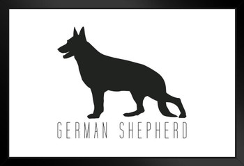 Dogs German Shepherd White Dog Posters For Wall Funny Dog Wall Art Dog Wall Decor Dog Posters For Kids Bedroom Animal Wall Poster Cute Animal Posters Stand or Hang Wood Frame Display 9x13