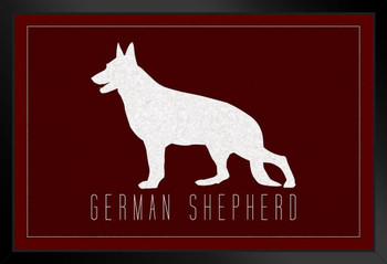 Dogs German Shepherd Maroon Dog Posters For Wall Funny Dog Wall Art Dog Wall Decor Dog Posters For Kids Bedroom Animal Wall Poster Cute Animal Posters Stand or Hang Wood Frame Display 9x13
