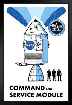 NASA Approved Apollo 11 Command and Service Module Retro Art Print Stand or Hang Wood Frame Display Poster Print 9x13