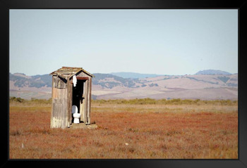 Natures Outhouse Rustic North Bay Public Restroom Highway 37 California Toilet Bathroom Artwork Photo Art Print Stand or Hang Wood Frame Display Poster Print 9x13