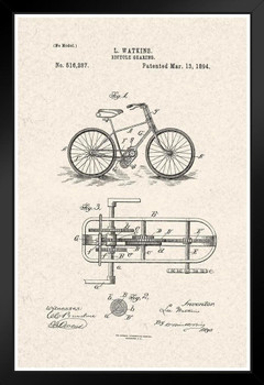 Bicycle Gearing Official Patent Diagram Art Print Stand or Hang Wood Frame Display Poster Print 9x13