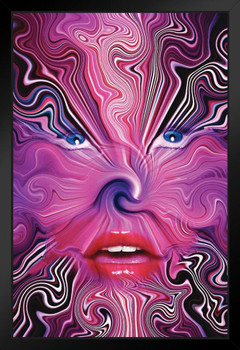 Psychedelic Face Abstract Art Print Stand or Hang Wood Frame Display Poster Print 9x13