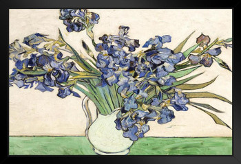 Vincent van Gogh Vase With Irises 1890 Oil On Canvas Painting Art Print Stand or Hang Wood Frame Display Poster Print 13x9