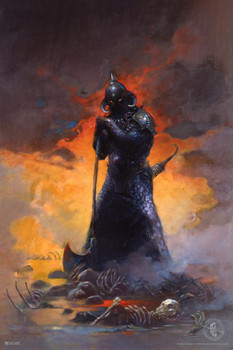 Viking Poster Gothic Fantasy Wall Art Death Dealer Three by Frank Frazetta Stand or Hang Wood Frame Display 9x13