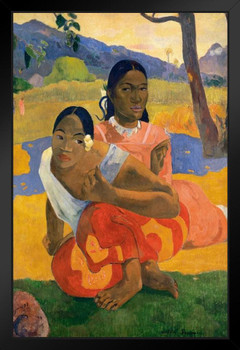 Paul Gauguin When Will You Marry Poster 1892 Artist French Post Impressionist Oil Painting Stand or Hang Wood Frame Display 9x13
