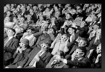 3D Movie Viewers in Theater Wearing 3D Glasses Photo Photograph Art Print Stand or Hang Wood Frame Display Poster Print 13x9